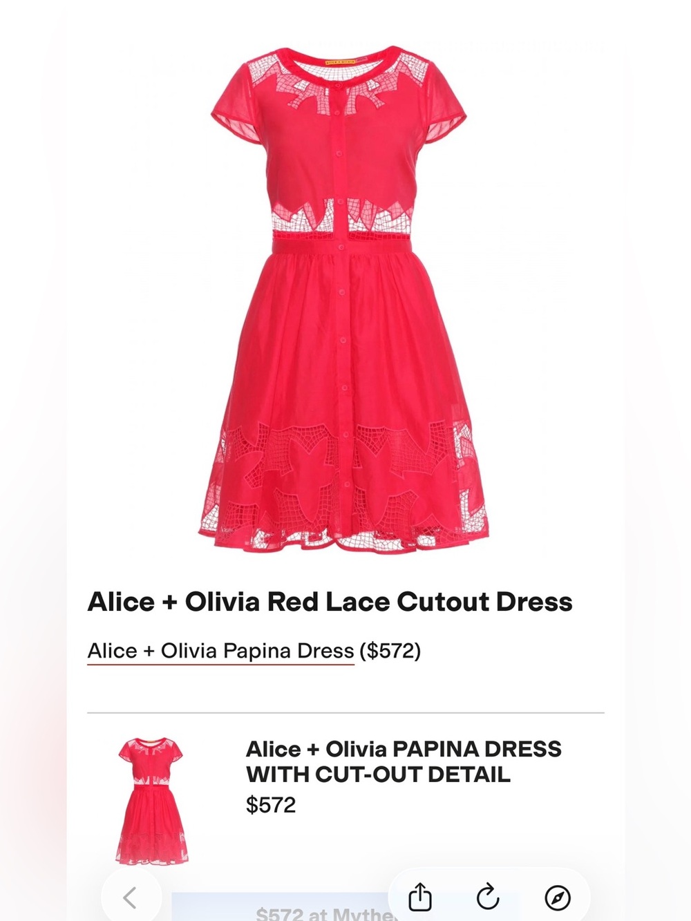 Alice + Olivia Bright Red Cutout Dress